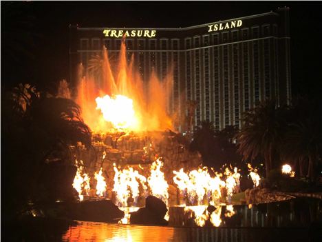 Mirage Volcano Spouts Fire