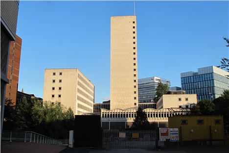 Albert Bridge House, 1959, EH Banks on the banks of the River Irwell. Manchester's tax office