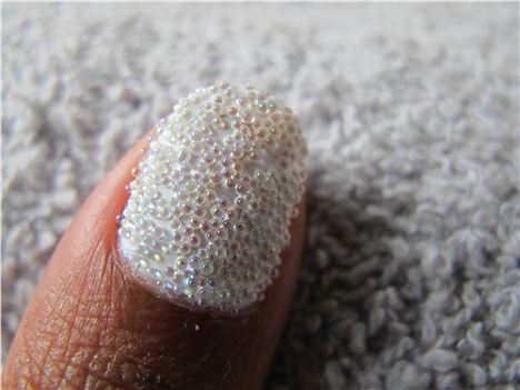 Close up of Lynda's Ciate Caviar Manicure