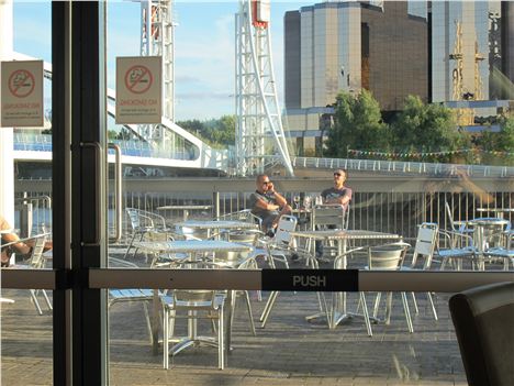 Terrace schmoozing at The Lowry