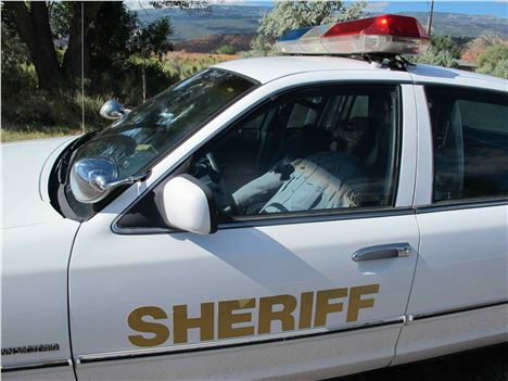 Dummy In The Sherriff's Car, Torrey, Utah