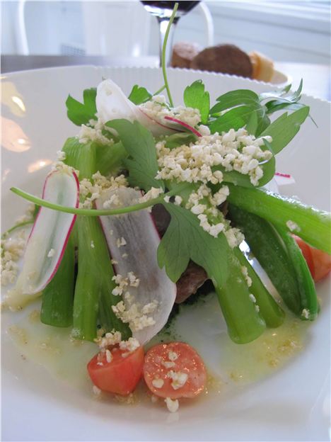 Pig's Cheeks And Pickled Vegetables At Den Gule Cottage