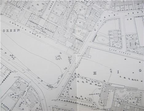 Ardwick Green 1849 map. Look at the size of these houses and gardens