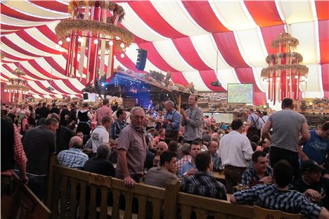 Inside the Stuttgart Beer Festival tent