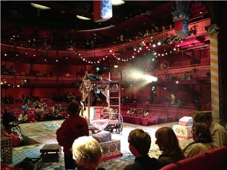 View from the stage, in the theatre in the round configuration