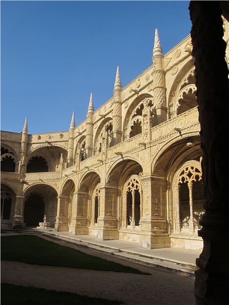 Sunlit Cloister In The Mosteiro Dos Jeronimos