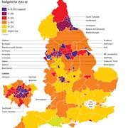 Council cuts map from The Guardian