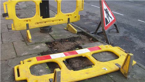 Dirty diggers: Thieves leave their bogus barriers and signs behind on Huskisson Street