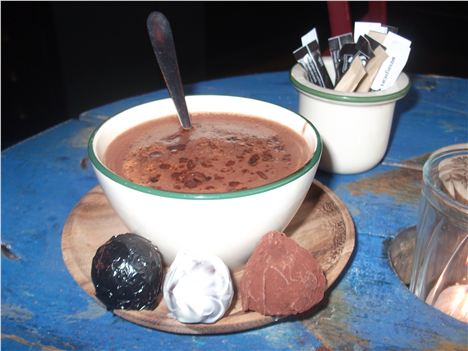 The salted caramel hot chocolate with a hat-trick of treats