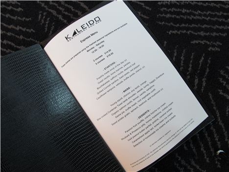 Kaleido, very special menu