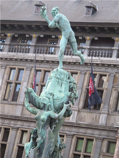 Statue Of Brabo In The Grote Markt