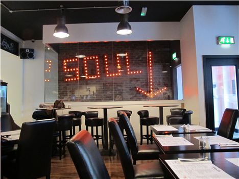 Dining room and 'soul' neon