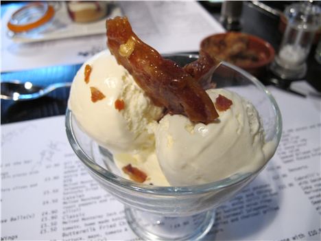 Ice cream and bacon candy