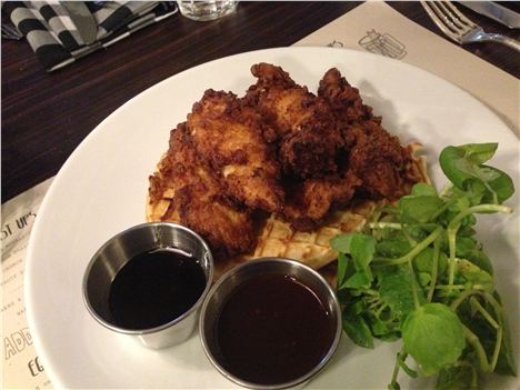 All Star Lanes: fried chicken with a weirdly effective maple syrup (£10) that turned out to an absolute revelation