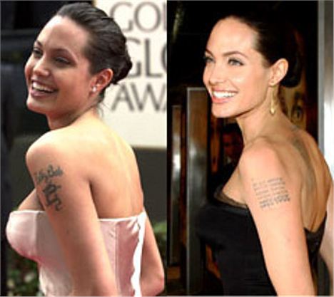 Angelina Jolie Tattoo Cover Up