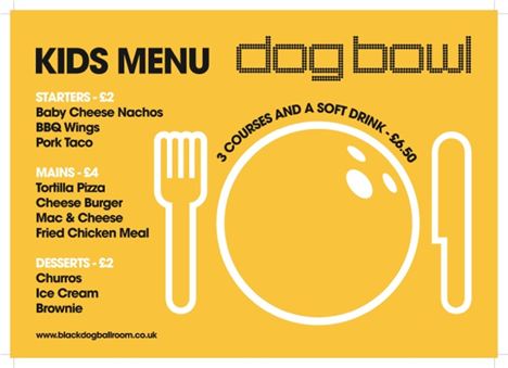 Dog Bowl Kids Menu