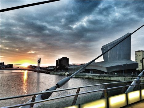 Imperial War Museum North at dawn