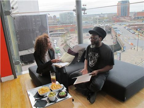 L'Oreal and Jazzie B on firm chairs