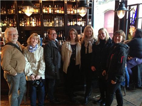 Some Swedish visitor's to Manchester enjoying Blue Pig