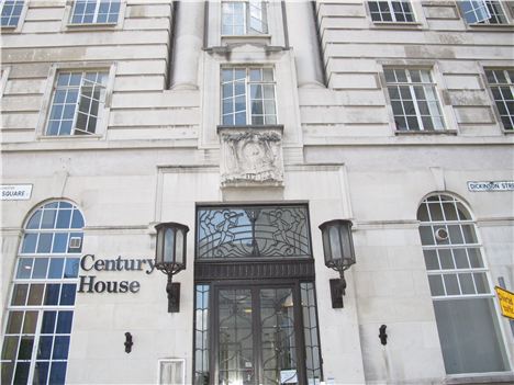 Stately entrance of Century House