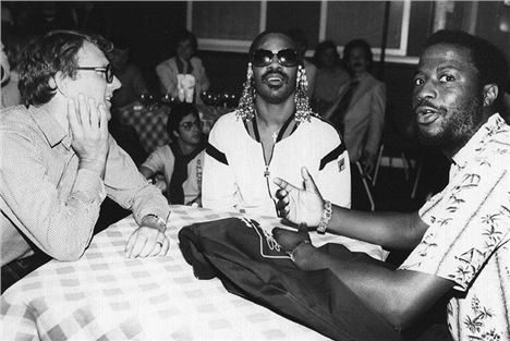 Les Spaine, Right, With Stevie Wonder At The Hotter Than July Party In The 1980S
