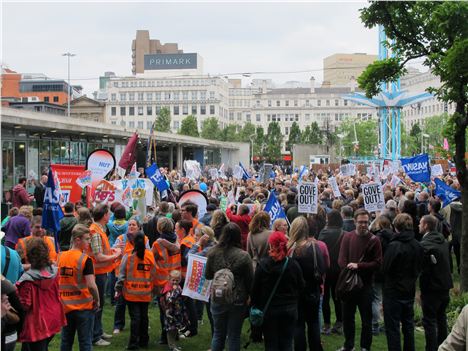 Hundreds gathered at Piccadilly Gardens