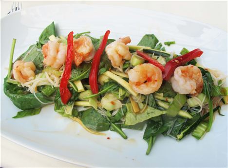 King prawn and noodle salad (£11.00)