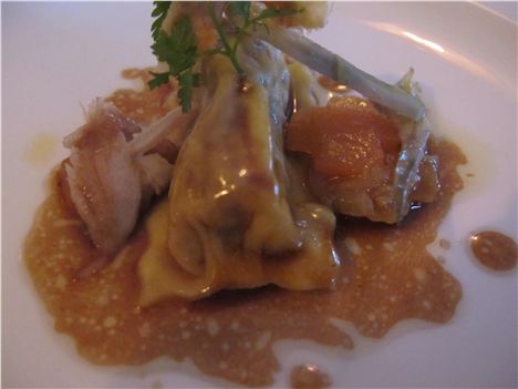 Ravioli Of Rabbit With Ricotta, Sarriette And Artichokes Barrigoule