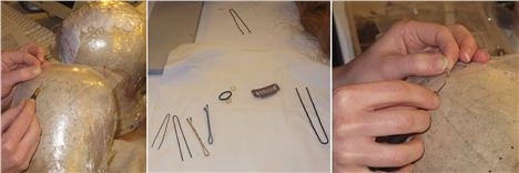 Securing The Lace Using Wig Pins And Knotting The Hairs Using A Knotting Hook