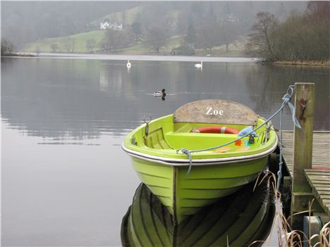 Boat On Grasmere Lake. Picture Grasmere Village