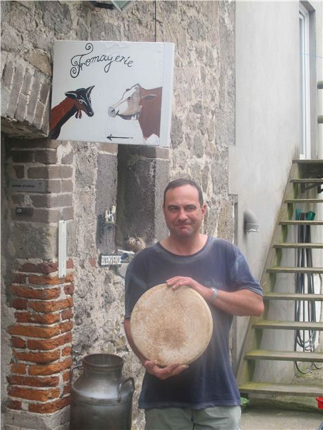 Daniel Mounier Shows Off One Of His Amazing Cheeses At His Blancs Des Chardons Farm