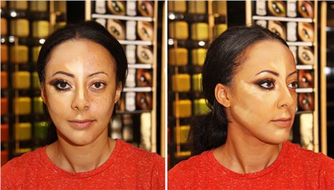 Contouring before blending, just like Kim Kardashian