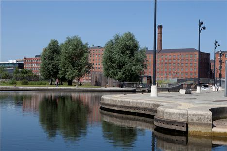 Royal Mills in the distance