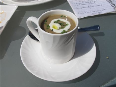 Wild mushroom soup with truffle chives