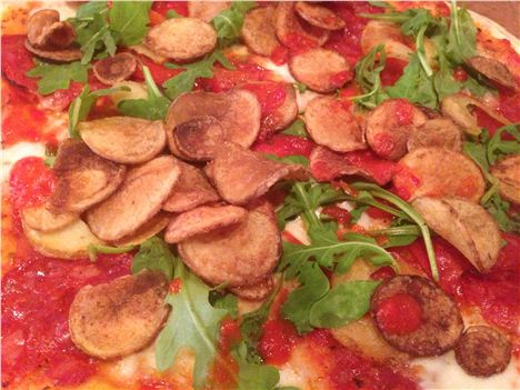 Chorizo and potato pizza - maybe find some other work for those raging fiery ovens in the kitchen to do