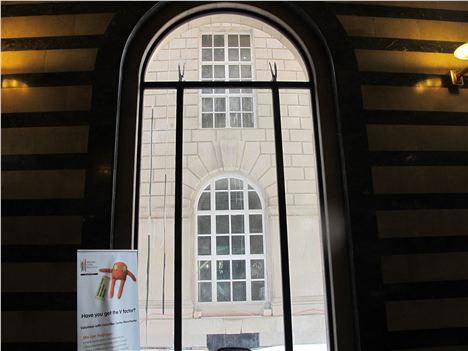 Central Library through the arched window