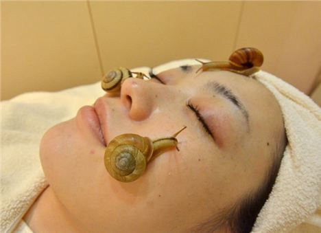 Snail slime facial