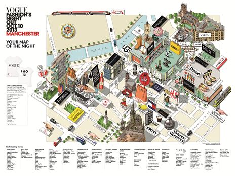 Map, sponsored by House Of Fraser and illustrated by Katherine Baxter