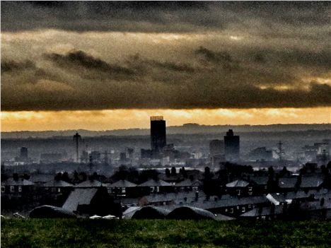 Brooding city sunset from the north east