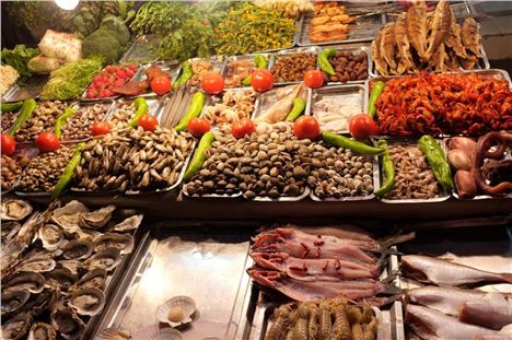 Seafood Stall In Market