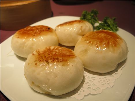 Shanghai style pan fried pork buns