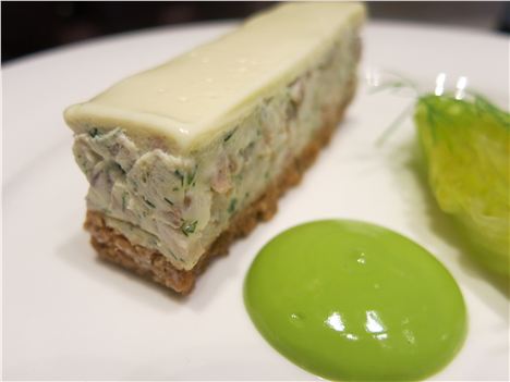 Eel and pig cheesecake