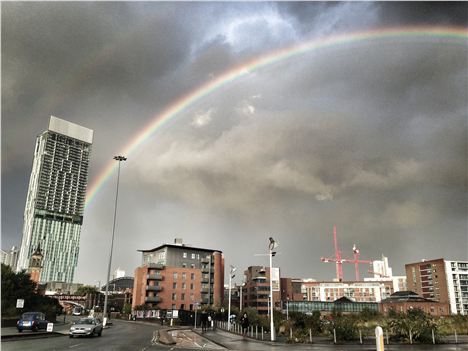 Rainbow shining out of Cloud 23