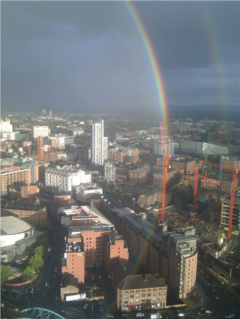 Rainbow from the same height as the rainbow