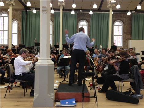 The orchestra rehearsing recently at St Peter's Church