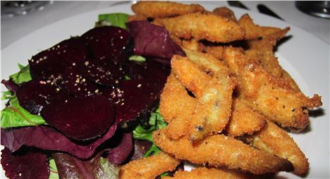 Whitebait and beetroot