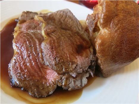 Sirloin Steak, Medium Rare, Yorkshire Pud