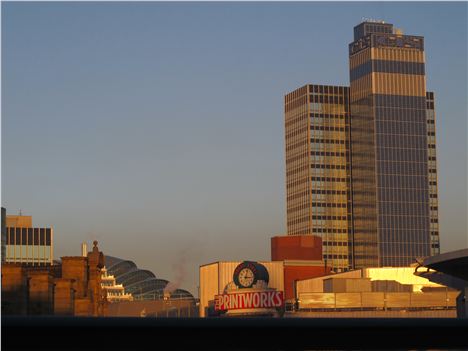 View of the CIS at sunset from San Carlo bottega