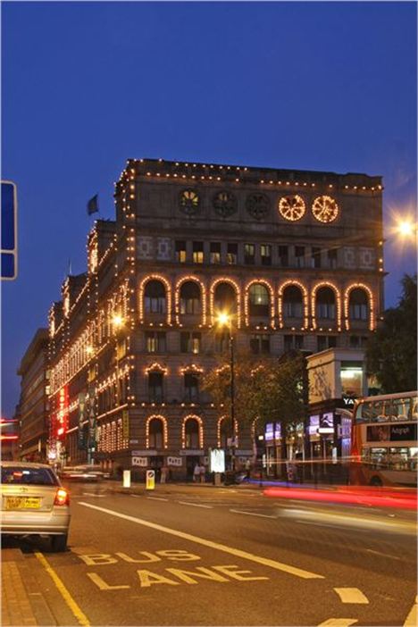 Britannia Hotel at night