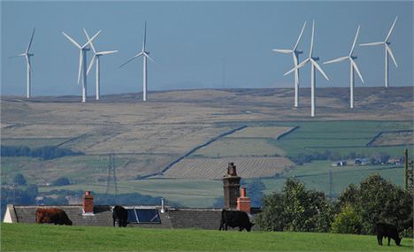 Scout Moor wind farm above Rochdale